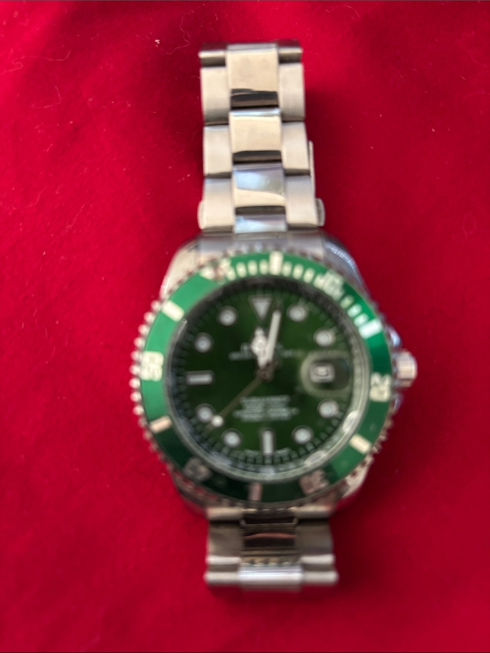 Green Dial Stainless Steel Dive Watch